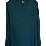 We The Free  Women’s Teal Lover Rib Split Back‎ Long Sleeve Top Medium Photo 0