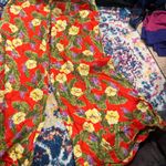 Urban Outfitters  Womens Crop Pants Wide Leg Floral Colorful Buttons Red Yellow 2 Photo 3