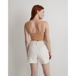 Madewell The Curvy Perfect Mid-Light Ecru White Denim Jean Shorts Size 25 Photo 2