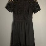 Chi Chi London black lace crotchet mock neck dress Photo 4