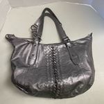 ELLIOTT LUCCA Women’s Silver Metallic Braided Handbag Tote 15X3X9 Silver Photo 11