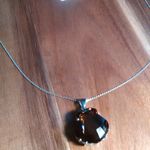 Swarovski Smoked Topaz Crystal Shield Sterling Silver Pendant Necklace Photo 10