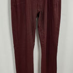 Loft Womans Slim Pockets Skinny Jeans 4 (27 In) Maroon Looks Like Leather Photo 0