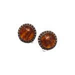 Baltic Amber Round Navajo USA Native American 925 Sterling Clip On Earrings Vtg Orange Photo 9