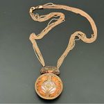 Signed Thailand NK Quartz Agate Rose Gold Multi Chain Necklace 39g. Pink Photo 2