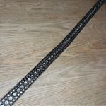 Western Rhinestone Cowgirl Diamond Studded Belt Embellished Buckle Dark Brown Photo 3