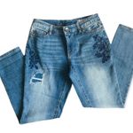 Faded Glory Boho Embroidered Blue Jeans Photo 1