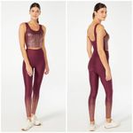 💕MARIKA💕 Marley Metallic Sports Bra + Leggings Grape Wine/ Copper Medium M NWT Photo 1