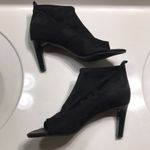 Taryn Rose  Women’s Helene Textured Fabric Leather Lined Open Toe Bootie Heels Photo 3