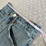 ZARA Button Fly Blue Denim Distressed Cut Off Frayed Shorts Size 4 Photo 4