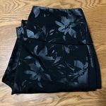 Soft Surroundings  Leggings Black with Shimmery Print Twilight Floral Photo 1