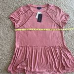 NWT Artesia Dusty Rose Pink Babydoll Top Size Large Lace Stretch Boho Bl… Photo 9