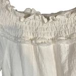 Line and Dot White Short Sleeve Bohemian Maxi Dress Women Sz S Photo 5