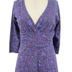 Patagonia Margot Faux Wrap Dress Purple Floral Paisley Size Medium Photo 4