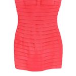 Sherri Hill  Sleeveless Coral Pink Embellished Cocktail Dress 0 Sheer Beaded Neck Photo 3