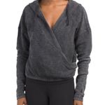 Free People  Movement Criss Crossed Crop Sweatshirt Size Small NWT Black Photo 0