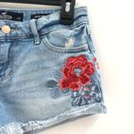 Hollister Low Rise Short‎ Short Floral Embroidered cuff 0/24w Blue Photo 2