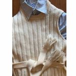 MAISON MARGIELA Knit Vest Dress Sz L Cream‎ Sleeveless Belted backless designer Size L Photo 2