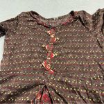 Brown & Red Bohmeian Floral Printed Beaded Maxi Dress Size Medium EUC Photo 4