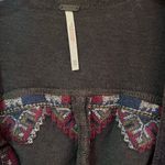 Free People  Around the World Wrap Front Embroidered Tank‎ Top in Black Combo XS Photo 7