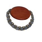 Estate 1960s Grey Moonglow Lucite Thermoset Gold Choker Necklace Costume Jewelry Gray Photo 2