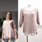 Belle France Lace Back Sweater in Blush Pink, Size L EXCELLENT! Retail $138 Pink Size L Photo 9