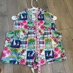 Vintage vacation print vest tank top beach Florida holiday Size 12P Photo 3