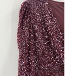 Mac Duggal Mahogany Long Sleeve Sequin V-Neck Trumpet Formal Gown Size 16 Photo 5