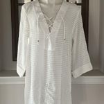 NEW J. Valdi Lace Up Shirt Swim Cover Up, White Size XL New w/Tag Retail $58 Photo 1