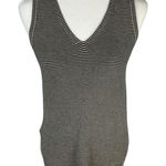 Loft  Striped Sleeveless Black & Tan V-Neck Vest Size XS NWT Photo 0