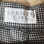 Vintage Christy Girl black white flannel houndstooth pleated trousers women's XS Photo 1