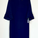 Nina Leonard NWT  Navy Tiered Sleeve Dress - Size: Large Photo 0