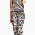 Old Navy Women's Multicolor Aztec Print Sleeveless V-Neck Camisole Jumpsuit Sz M Photo 0