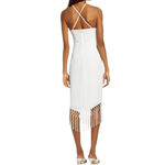 Lulus NWOT ~  Make It Tropical White Sleeveless Fringe Midi Dress ~ Women's SMALL Photo 3