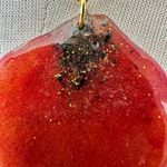 Handmade Resin Necklace with Real Flower Petal & Gold Glitter Photo 5