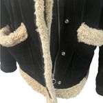 Topshop Corduroy Sherpa Faux Fur Lined High Neck Full Zip Metal Snap Jacket 4 Photo 2