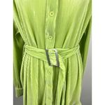 THATS SO FETCH Stassi Shirt Dress Belted Size 4 Lime Green Pleated Collared Photo 12