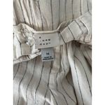 A New Day Trouser Pants Womens 16 Cream Pinstripe Linen Blend Wide Leg Career Photo 2