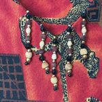 Y2K Safari Print Maxi Dress Red Size 4P Photo 4