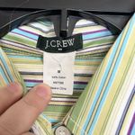 J. Crew Woman's Y2K Green Striped Button Down Long Sleeve Shirt Size Medium Photo 1