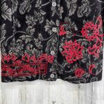 Chico's Dark Academia Artsy Boho Grunge Jacket sz 0 Sm Black Embroidered Lined Photo 4