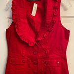 Last Kiss Red Ruffle Vest Junior L NWT Photo 0