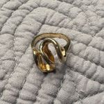 Vintage 18K HGE Gold Swirl Statement Ring | Modernist Abstract Design | Size 7 Photo 4