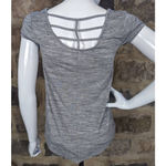 SO  Top Heather Gray Woman's Junior's Size‎ 7/8 Short Sleeve Shark Bite Hem Photo 3