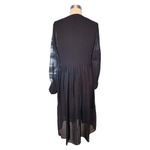 W By Worth WORTH Collection Georgette Pintuck Peasant Dress New Navy Blue Midi Ruffle 6 NWT Photo 2