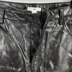 BP New Black Glossy Faux Leather Jeans High Waist Cropped Pants Photo 7