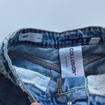 Collusion Long Length Bermuda Distressed Denim Shorts Size 4 Blue Photo 4