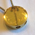 Gold Tone Vintage Circular Keychain with Silver Cable Cord Photo 4