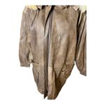 Wild Cats Pelsnoer Denmark Women Brown Leather Plaid Lining Hooded Jacket Coat L Size L Photo 11