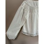 Old Navy Women’s Small White & Gold Sparkly Boho Chiffon Blouse Top Holiday Photo 6